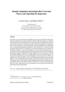 Domain Adaptation and Sample Bias Correction Theory and Algorithm for Regression