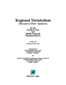 Regional Metabolism (Resource Flow Analysis) for the Northern Neck and Middle Peninsula