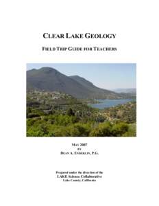 Clear Lake Geology Field Trip Guide for Teachers