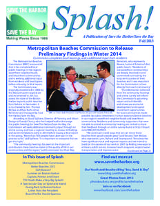 Splash! A Publication of Save the Harbor/Save the Bay Fall 2013