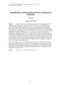 Simplification: ethical implications for modelling and simulation