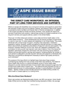 Direct Care Workforce: An Integral Part of Long-Term Services and Supports Issue Brief