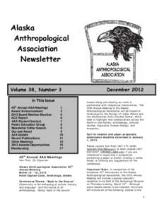 Alaska Anthropological Association Newsletter  Volume 38, Number 3
