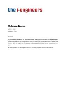 Release Notes API 10.2 – 10.3 Client 10.2 – 10.7 Disclaimer Die nachfolgende Aufstellung der versionsbezogenen Änderungen bezieht sich auf die Basissoftware