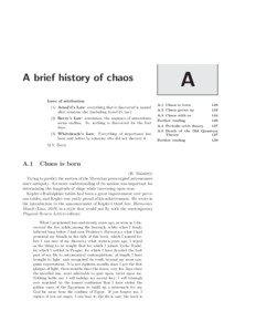 A brief history of chaos  A