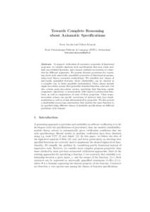 Towards Complete Reasoning about Axiomatic Specifications Swen Jacobs and Viktor Kuncak ´ Ecole Polytechnique F´ed´erale de Lausanne (EPFL), Switzerland