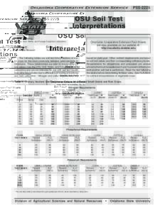 Oklahoma Cooperative Extension Service  PSS-2225 OSU Soil Test Interpretations