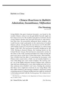 Babbitt in China  Chinese Reactions to Babbitt: Admiration, Encumbrance, Vilification Zhu Shoutong Jinan University
