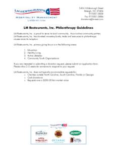 LM Restaurants_Philanthropy GuidelinesEXTERNAL