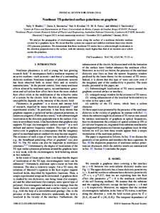 PHYSICAL REVIEW B 89, [removed]Nonlinear TE-polarized surface polaritons on graphene Yuliy V. Bludov,1,* Daria A. Smirnova,2 Yuri S. Kivshar,2 N. M. R. Peres,1 and Mikhail I. Vasilevskiy1 1