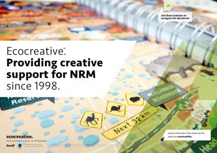 Use these buttons to navigate the document Ecocreative. Providing creative support for NRM