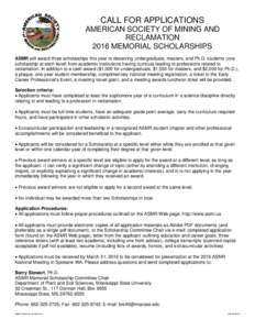 Microsoft Word - ASMR Scholarship Call 2016