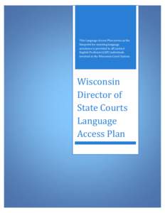 Wisconsin Director of State Courts Language Access Plan
