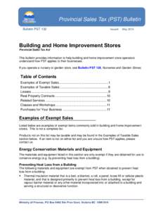 Building and Home Improvement Stores