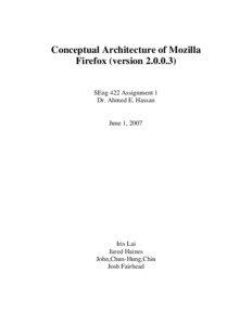 Conceptual Architecture of Mozilla Firefox (version[removed]SEng 422 Assignment 1