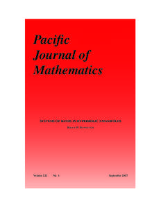 Pacific Journal of Mathematics SYSTEMS OF BANDS IN HYPERBOLIC 3-MANIFOLDS B RIAN H. B OWDITCH