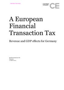 A European Financial Transaction Tax Revenue and GDP effects for Germany  Bundesministerium für