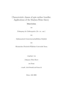 Characteristic classes of spin surface bundles: Applications of the Madsen-Weiss theory Dissertation
