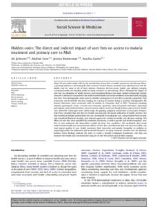 Hidden costs: The direct and indirect impact of user fees on access to malaria treatment and primary care in Mali