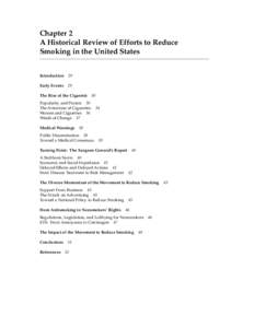 Chapter 2 - A Historical Review of Efforts to Reduce Smoking in the United States