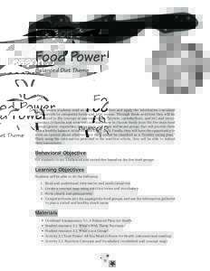 Lesson 3  Food Power Balanced Diet Theme  In this lesson students read an article on nutrition and apply the information contained