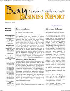 August 2013 Bay Business Report Newsletter | Apalachicola Bay Chamber of Commerce