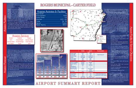 Rogers Municipal-Carter Field (ROG) is a city owned general aviation airport in northwest Arkansas. Located 2 miles north of the city center, the airport occupies 460 acres. There is one runway located at the airport, Ru