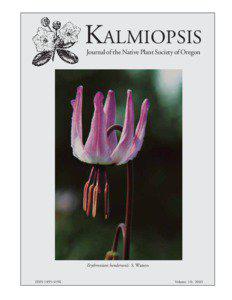 KALMIOPSIS Journal of the Native Plant Society of Oregon