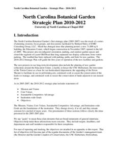 North Carolina Botanical Garden – Strategic Plan – North Carolina Botanical Garden Strategic Plan