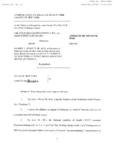 Affidavit of Steven M. Wise sworn to January 21, 2015