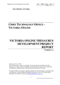 Multimedia Victoria, Chief Technology Office, Victoria Online  Date[removed]