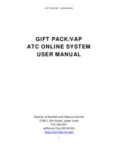 GIFT PACK/VAP – USER MANUAL  GIFT PACK/VAP ATC ONLINE SYSTEM USER MANUAL