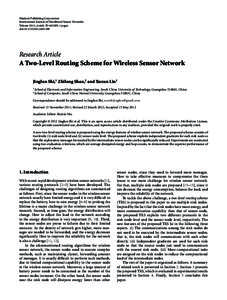 Hindawi Publishing Corporation International Journal of Distributed Sensor Networks Volume 2012, Article ID[removed], 6 pages doi:[removed][removed]Research Article