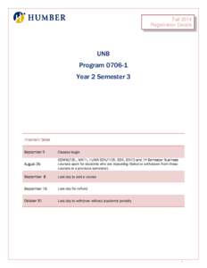 Fall 2014 Registration Details UNB Program[removed]Year 2 Semester 3