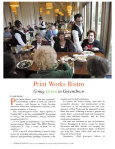 Print Works Bistro Going Green in Greensboro by Judy Kneiszel P