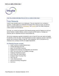 Benefits Information | USA Employees | Incyte.com
