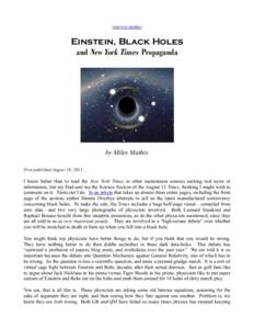 return to updates  Einstein, Black Holes and New York Times Propaganda  by Miles Mathis