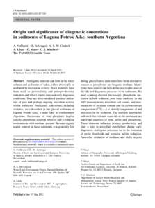J Paleolimnol DOI[removed]s10933[removed]ORIGINAL PAPER  Origin and significance of diagenetic concretions