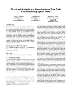 Structural Analysis and Visualization of C++ Code Evolution using Syntax Trees Fanny Chevalier David Auber