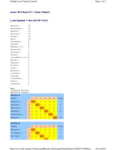 Dublin Lawn Tennis Council  Page 1 of 2 Junior 2013 Boys U17 » Class 2 Report