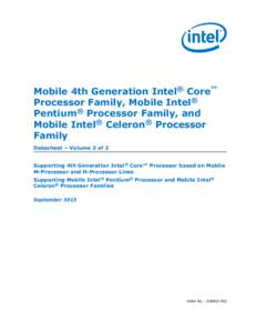 Mobile 4th Generation Intel® Core™ Processor Family, Mobile Intel® Pentium® Processor Family, and Mobile Intel® Celeron® Processor Family Datasheet – Volume 2 of 2