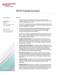 SPIVA® Australia Scorecard YEAR-END 2013 Summary 