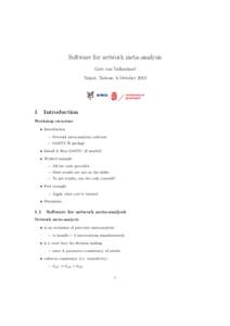 Software for network meta-analysis Gert van Valkenhoef Taipei, Taiwan, 6 October[removed]