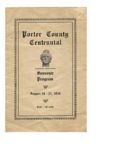 Porter County Centennial, Souvenir Program, 1936