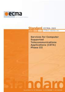 Services for Computer Supported Telecommunications Applications (CSTA) Phase III