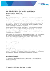  Certificate III in Surveying and Spatial Information Services