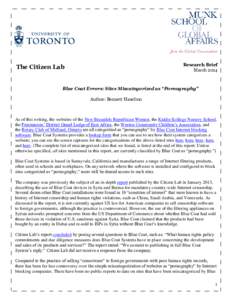 Research Brief March 2014 The Citizen Lab  Blue Coat Errors: Sites Miscategorized as “Pornography”