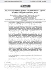 Quarterly Journal of the Royal Meteorological Society  Q. J. R. Meteorol. Soc. 137: 934–947, April 2011 B The diurnal cycle of precipitation over the Maritime Continent in a high-resolution atmospheric model