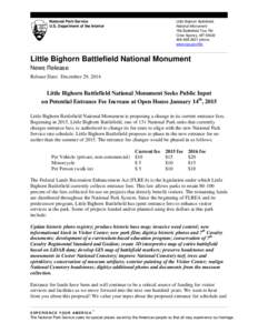 National Park Service U.S. Department of the Interior Little Bighorn Battlefield National Monument 756 Battlefield Tour Rd
