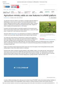 Agriculture ministry adds six new features in e-NAM platform - The Economic Times Co-sponsored By:  Associate Sponsors